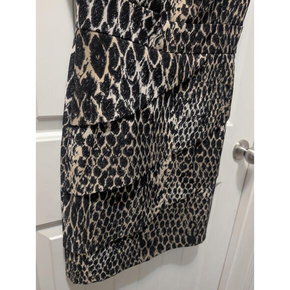 Dressbarn Y2K Snakeprint Sleeveless Sheath Dress Cocktail Party Work Size 4 - Picture 3 of 10